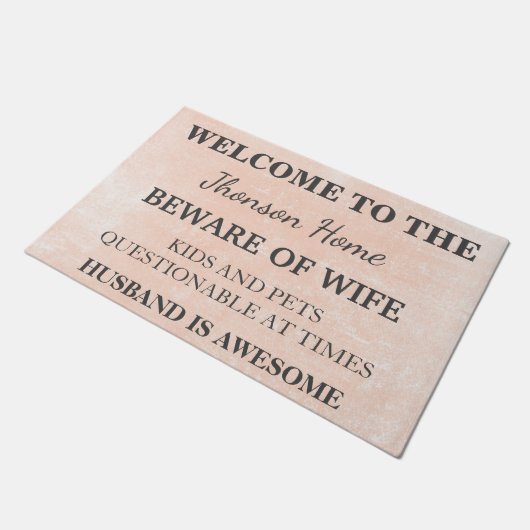 モダンおもしろい名歓迎ドパーソナライズされたア ドアマット (アングル)