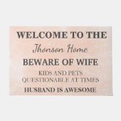 モダンおもしろい名歓迎ドパーソナライズされたア ドアマット (正面)