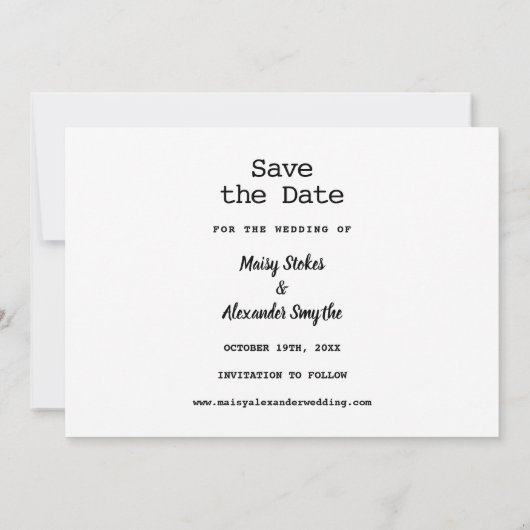 モダンおもしろい幼少期の写結婚真 セーブザデート (裏面)