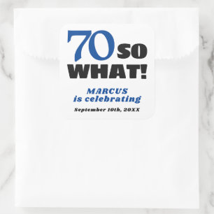 モダンおもしろい引用文タイポグラフィ70誕生日 スクエアシール