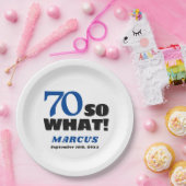 モダンおもしろい引用文タイポグラフィ70誕生日 ペーパープレート (パーティー)