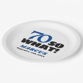 モダンおもしろい引用文タイポグラフィ70誕生日 ペーパープレート (アングル)