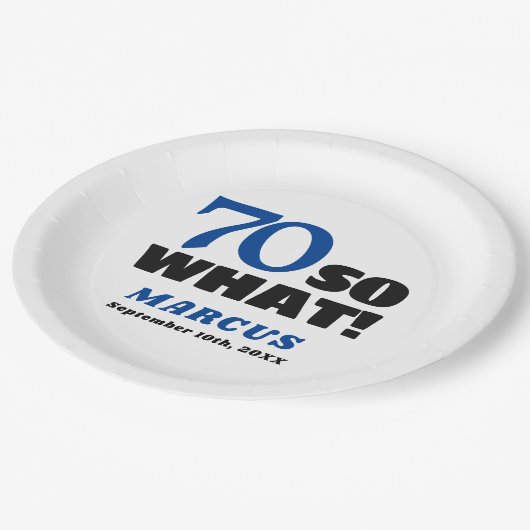 モダンおもしろい引用文タイポグラフィ70誕生日 ペーパープレート (アングル)