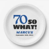 モダンおもしろい引用文タイポグラフィ70誕生日 ペーパープレート (正面)