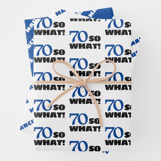 モダンおもしろい引用文タイポグラフィ70誕生日 ラッピングペーパーシート (インサイチュ)