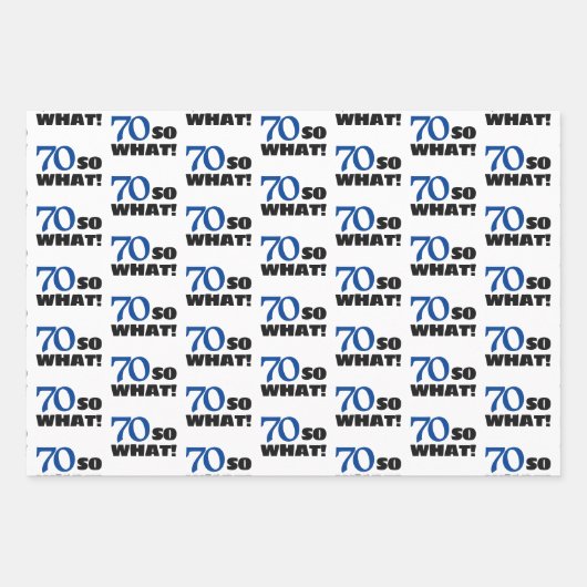 モダンおもしろい引用文タイポグラフィ70誕生日 ラッピングペーパーシート (正面)