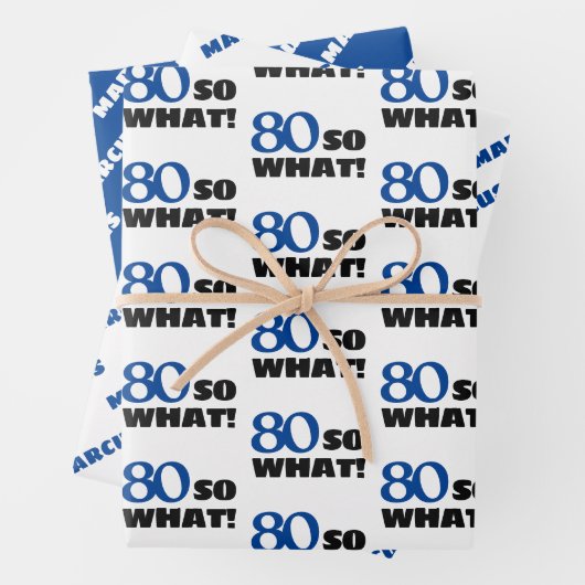 モダンおもしろい引用文タイポグラフィ80誕生日 ラッピングペーパーシート (インサイチュ)