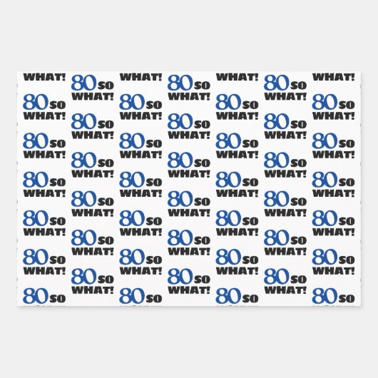 モダンおもしろい引用文タイポグラフィ80誕生日 ラッピングペーパーシート (正面)