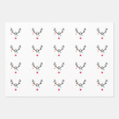 モダンおもしろい抽象芸術トナカイ ラッピングペーパーシート (正面)