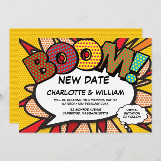 モダンおもしろい日付漫画帳の変更 セーブザデート (正面/裏面)