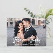 モダンおもしろい書の愛と感謝してい結婚の サンキューカード (スタンド正面)