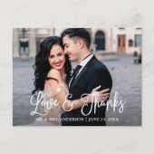 モダンおもしろい書の愛と感謝してい結婚の ポストカード (正面)