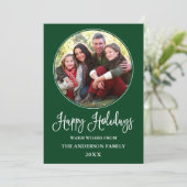 モダンおもしろい書ラウンドフォトフレーム緑 シーズンカード (スタンド正面)