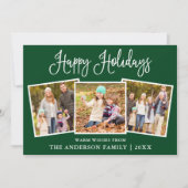 モダンおもしろい書道グリーン3写真 シーズンカード (正面)