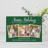 モダンおもしろい書道グリーン3写真 シーズンカード (スタンド正面)