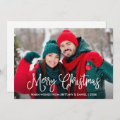 モダンおもしろい書道夫婦写真クリスマス シーズンカード (正面/裏面)