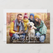 モダンおもしろい書道幸せな休日ファミリーフォト シーズンカード (正面)