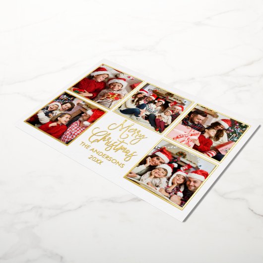 モダンおもしろい書道5写真赤金ゴールド 箔シーズンカード (回転した状態)