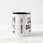 モダンおもしろい最高の母娘Typo ツートーンマグカップ (中央)