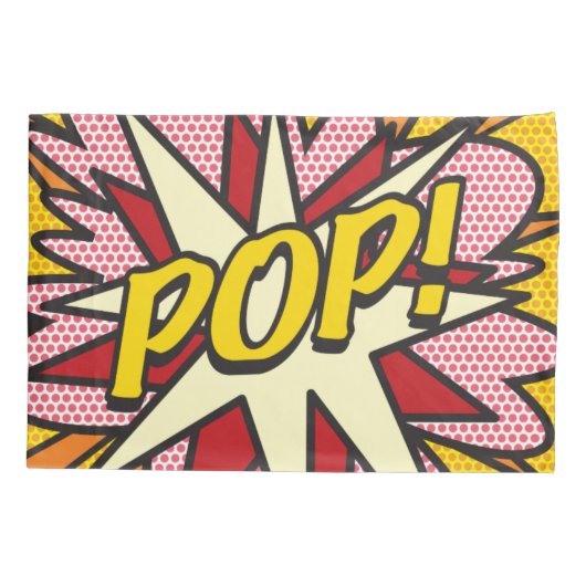 モダンおもしろい漫画ブックアポップ・アートのートポップ・アートの 枕カバー (裏面)