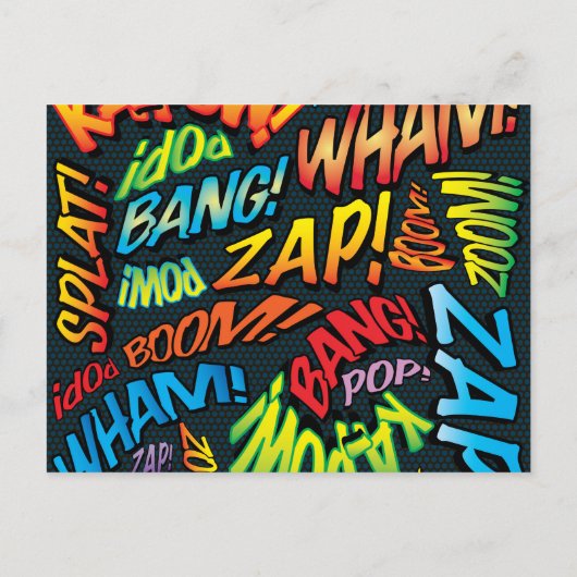 モダンおもしろい漫画ブック日付の保存 案内ポストカード (裏面)