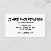 モダンおもしろい漫画ブック音声通話バブルHELLO 名刺 (裏面)