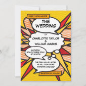 モダンおもしろい漫画ポップ・アートのブックアートフォト 招待状 (正面)