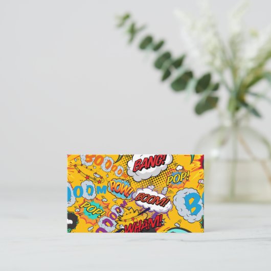 モダンおもしろい漫画本カラフルトレンディー 名刺 (スタンド正面)