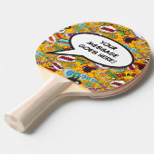 モダンおもしろい漫画本パーソナライズされた音声バブル 卓球ラケット (正面アングル)