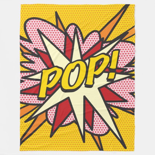 モダンおもしろい漫画本ポップ・アートのトレンディー フリースブランケット (正面)