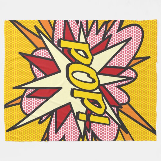 モダンおもしろい漫画本ポップ・アートのトレンディー フリースブランケット (正面(横))