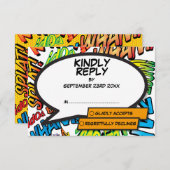 モダンおもしろい漫画本ポップ・アートの芸術 出欠カード (正面/裏面)