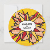 モダンおもしろい漫画結婚帳 招待状 (裏面)