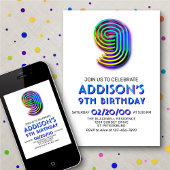 モダンおもしろい第9誕生日招待状 招待状