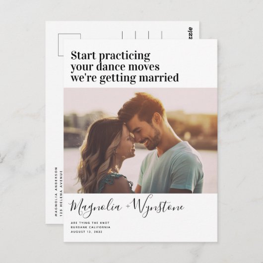 モダンおもしろい結婚写真救のDat ポストカード (正面/裏面)