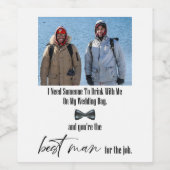 モダンおもしろい花婿介添人 ワインラベル (シングルラベル)