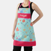 モダンおもしろい花柄名料理視認性 エプロン (インサイチュ)