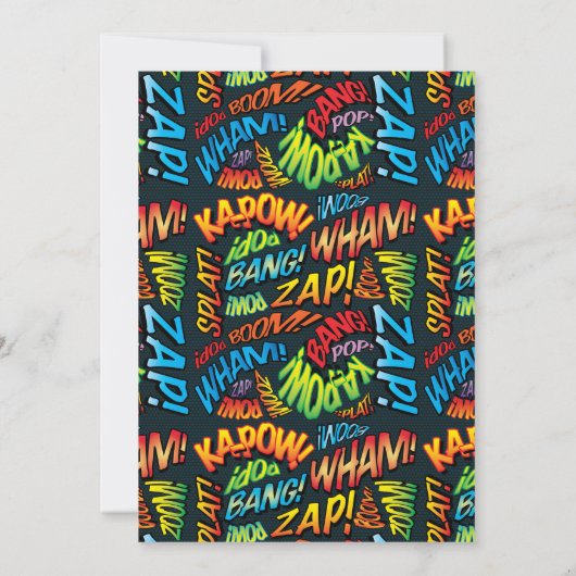 モダンおもしろい誕生日パーティ漫画ブック任意の年齢 招待状 (裏面)