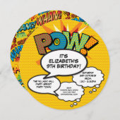 モダンおもしろい誕生日会のスピーチのバブル 招待状 (正面/裏面)