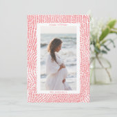 モダンおもしろい赤白ハッピークリスマスフォト縁ど シーズンカード (スタンド正面)