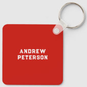 モダンおもしろい赤青ホワイトマン退職日 キーホルダー (裏面)