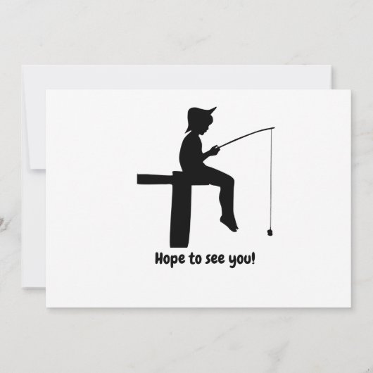 モダンおもしろい釣り人60誕生日 招待状 (裏面)