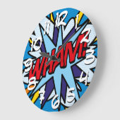 モダンおもしろい類型カラフル漫画ブックWHAM ラージ壁時計 (傾斜)