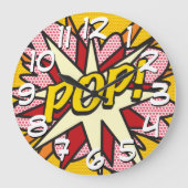 モダンおもしろい類型漫画ブックポップ・アートのトレンディー ラージ壁時計 (正面)