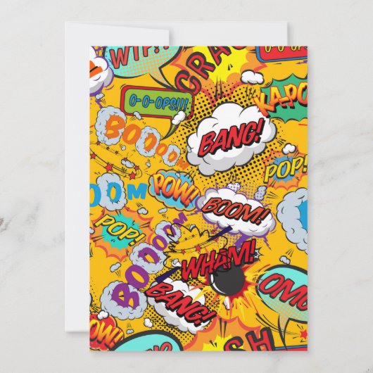 モダンおもしろい類型漫画結婚ブック 招待状 (裏面)