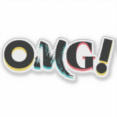 モダンおもしろい鮮やかOMGはっきりしたのトレンディーデザイン! シール (正面)