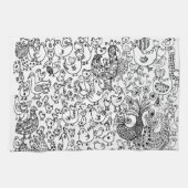 モダンおもしろい鳥 キッチンタオル (横)