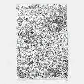 モダンおもしろい鳥 キッチンタオル (縦)