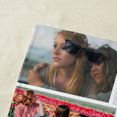 モダンおもしろい11写真クールコラージグリッド彼女のモノグラム ビーチタオル (インサイチュ)