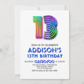 モダンおもしろい13番目の誕生日招待状 招待状 (正面)